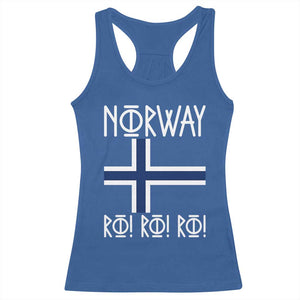 Norway Flag Ro Ro Ro Norse Rune Typography Graphic Racerback Tank Top Norge Football Fans Norwegian Pride TS02 Royal Blue Print Your Wear