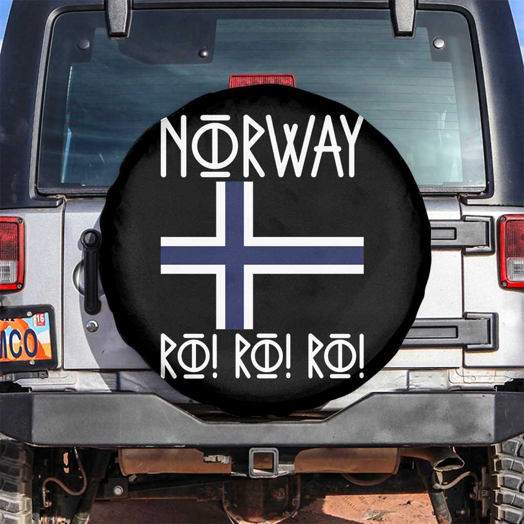 Norway Flag Ro Ro Ro Norse Rune Typography Graphic Spare Tire Cover Norge Football Fans Norwegian Pride TS02 No hole Black Print Your Wear