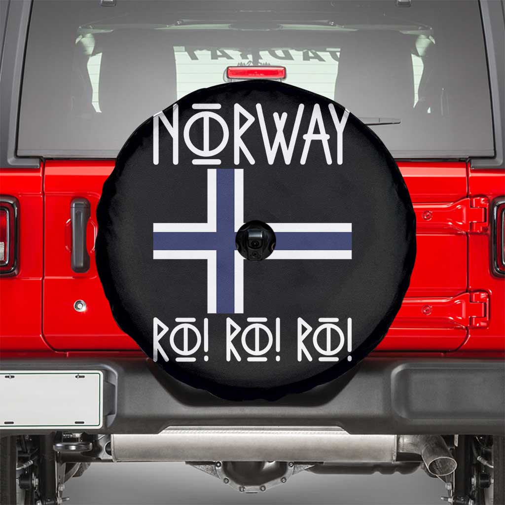 Norway Flag Ro Ro Ro Norse Rune Typography Graphic Spare Tire Cover Norge Football Fans Norwegian Pride TS02 Black Print Your Wear