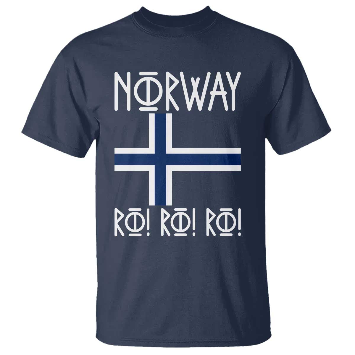 Norway Flag Ro Ro Ro Norse Rune Typography Graphic T Shirt Norge Football Fans Norwegian Pride TS02 Navy Print Your Wear
