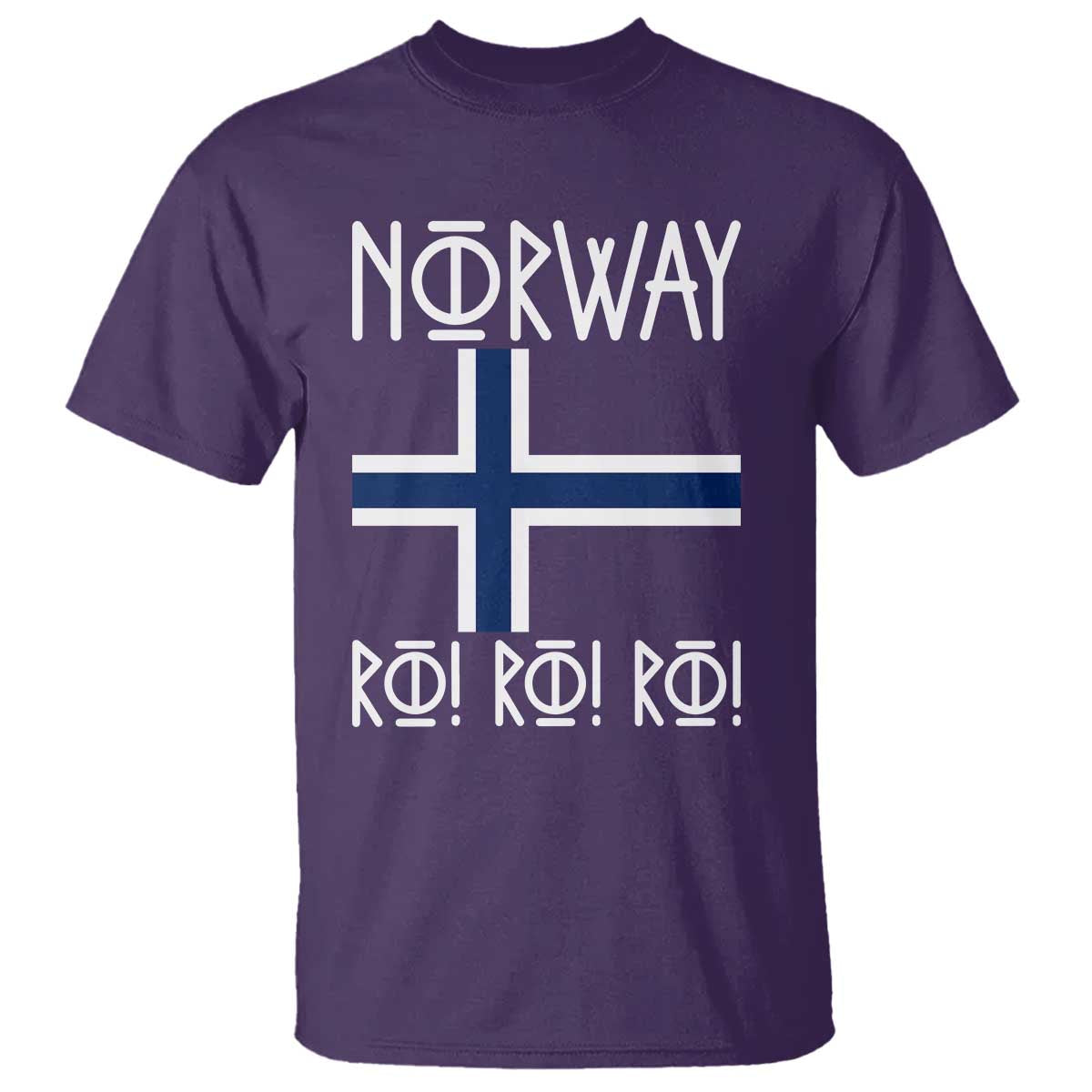 Norway Flag Ro Ro Ro Norse Rune Typography Graphic T Shirt Norge Football Fans Norwegian Pride TS02 Purple Print Your Wear