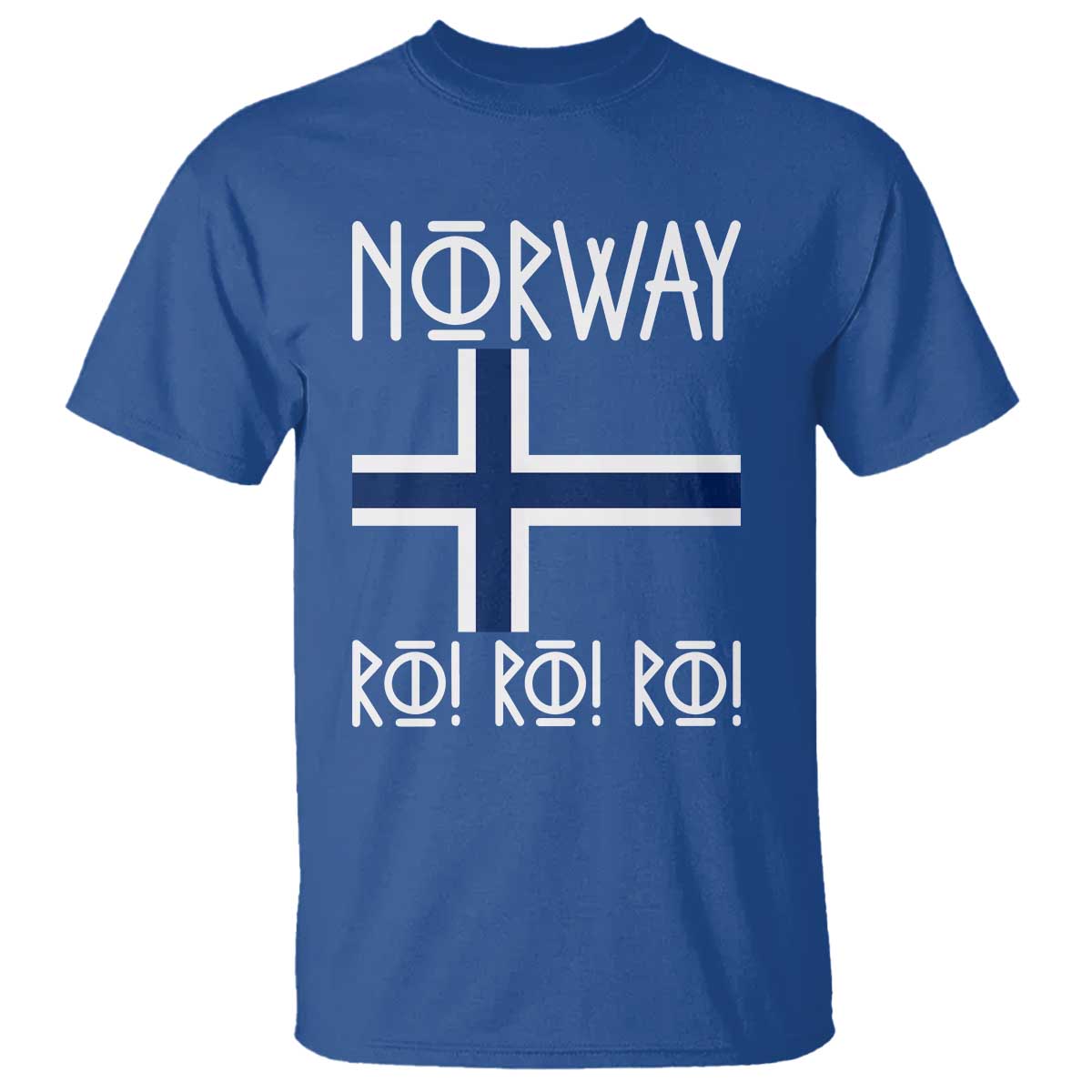 Norway Flag Ro Ro Ro Norse Rune Typography Graphic T Shirt Norge Football Fans Norwegian Pride TS02 Royal Blue Print Your Wear