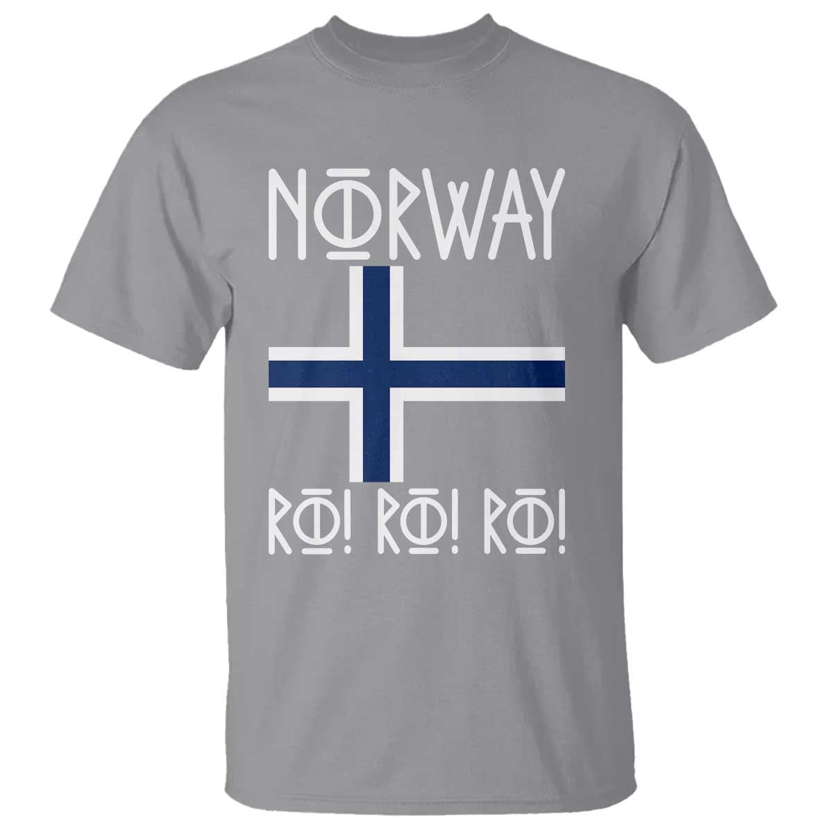 Norway Flag Ro Ro Ro Norse Rune Typography Graphic T Shirt Norge Football Fans Norwegian Pride TS02 Sport Gray Print Your Wear