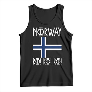 Norway Flag Ro Ro Ro Norse Rune Typography Graphic Tank Top Norge Football Fans Norwegian Pride TS02 Black Print Your Wear