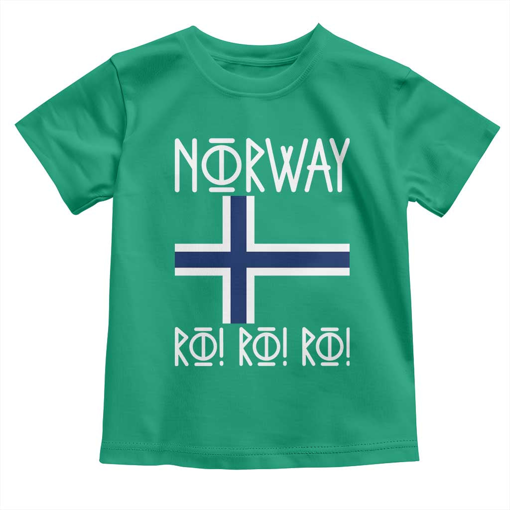 Norway Flag Ro Ro Ro Norse Rune Typography Graphic Toddler T Shirt Norge Football Fans Norwegian Pride TS02 Irish Green Print Your Wear