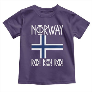 Norway Flag Ro Ro Ro Norse Rune Typography Graphic Toddler T Shirt Norge Football Fans Norwegian Pride TS02 Purple Print Your Wear