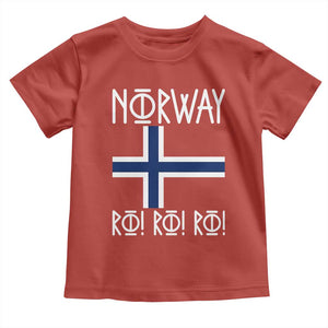 Norway Flag Ro Ro Ro Norse Rune Typography Graphic Toddler T Shirt Norge Football Fans Norwegian Pride TS02 Red Print Your Wear