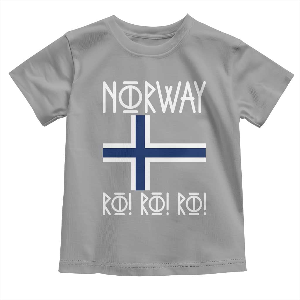 Norway Flag Ro Ro Ro Norse Rune Typography Graphic Toddler T Shirt Norge Football Fans Norwegian Pride TS02 Sport Gray Print Your Wear