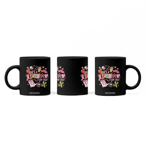 She is a Teacher I Can Tell School Aesthetic Coffee Mug Retro Groovy Western Cowgirl Texas