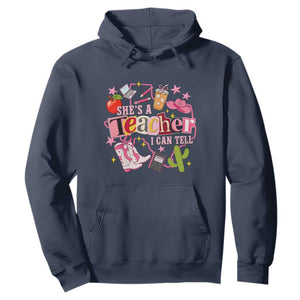 She is a Teacher I Can Tell School Aesthetic Hoodie Retro Groovy Western Cowgirl Texas