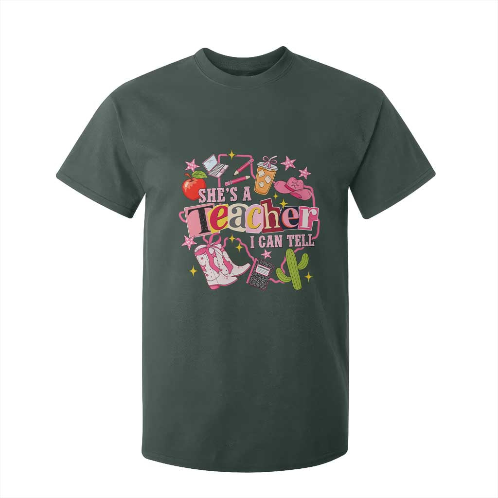 She is a Teacher I Can Tell School Aesthetic T Shirt For Kid Retro Groovy Western Cowgirl Texas