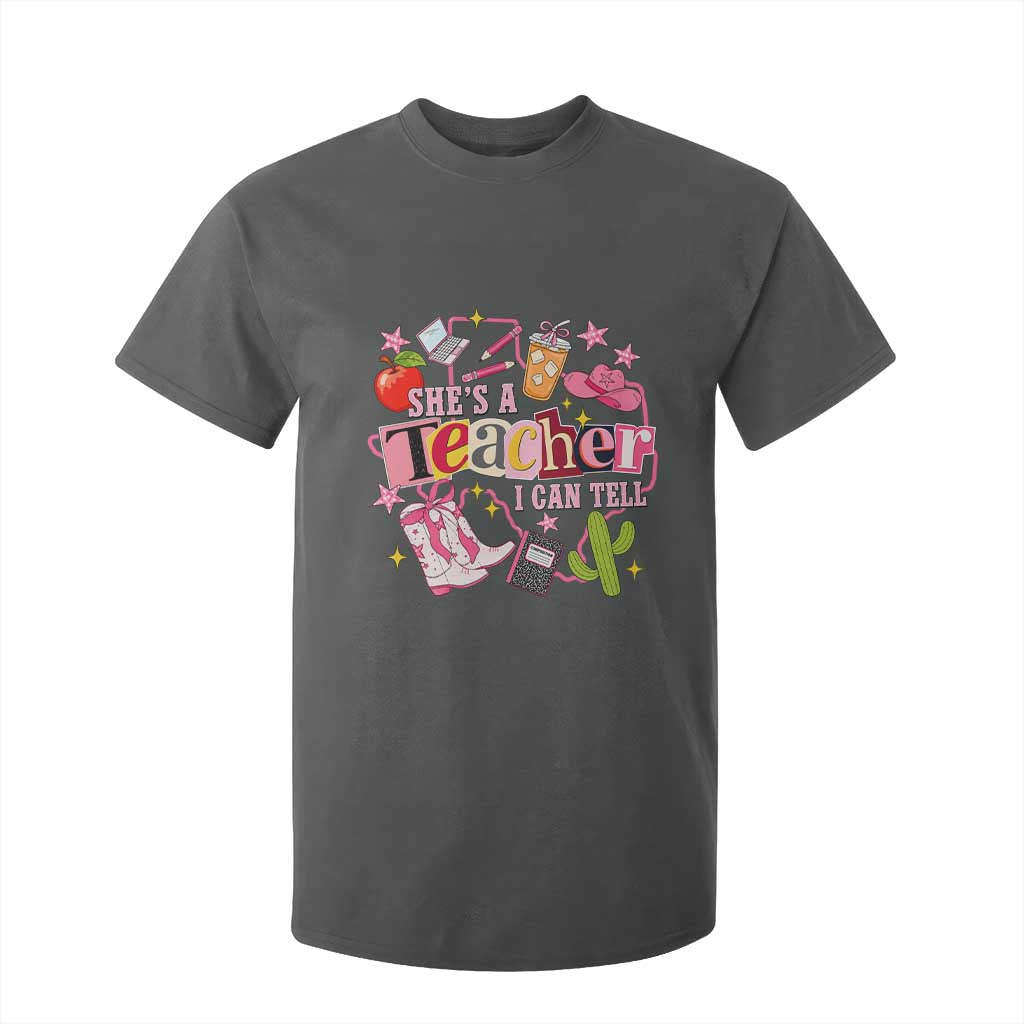 She is a Teacher I Can Tell School Aesthetic T Shirt For Kid Retro Groovy Western Cowgirl Texas