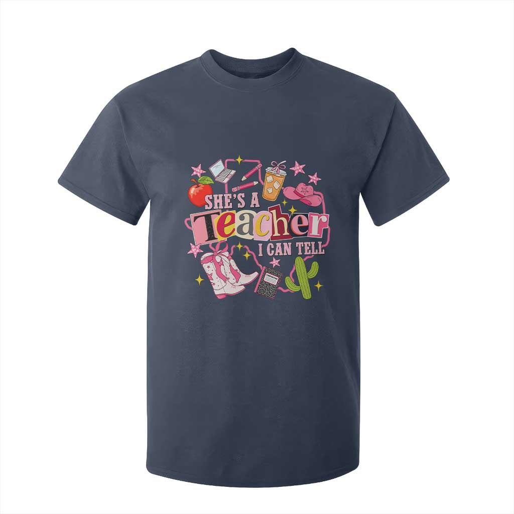 She is a Teacher I Can Tell School Aesthetic T Shirt For Kid Retro Groovy Western Cowgirl Texas