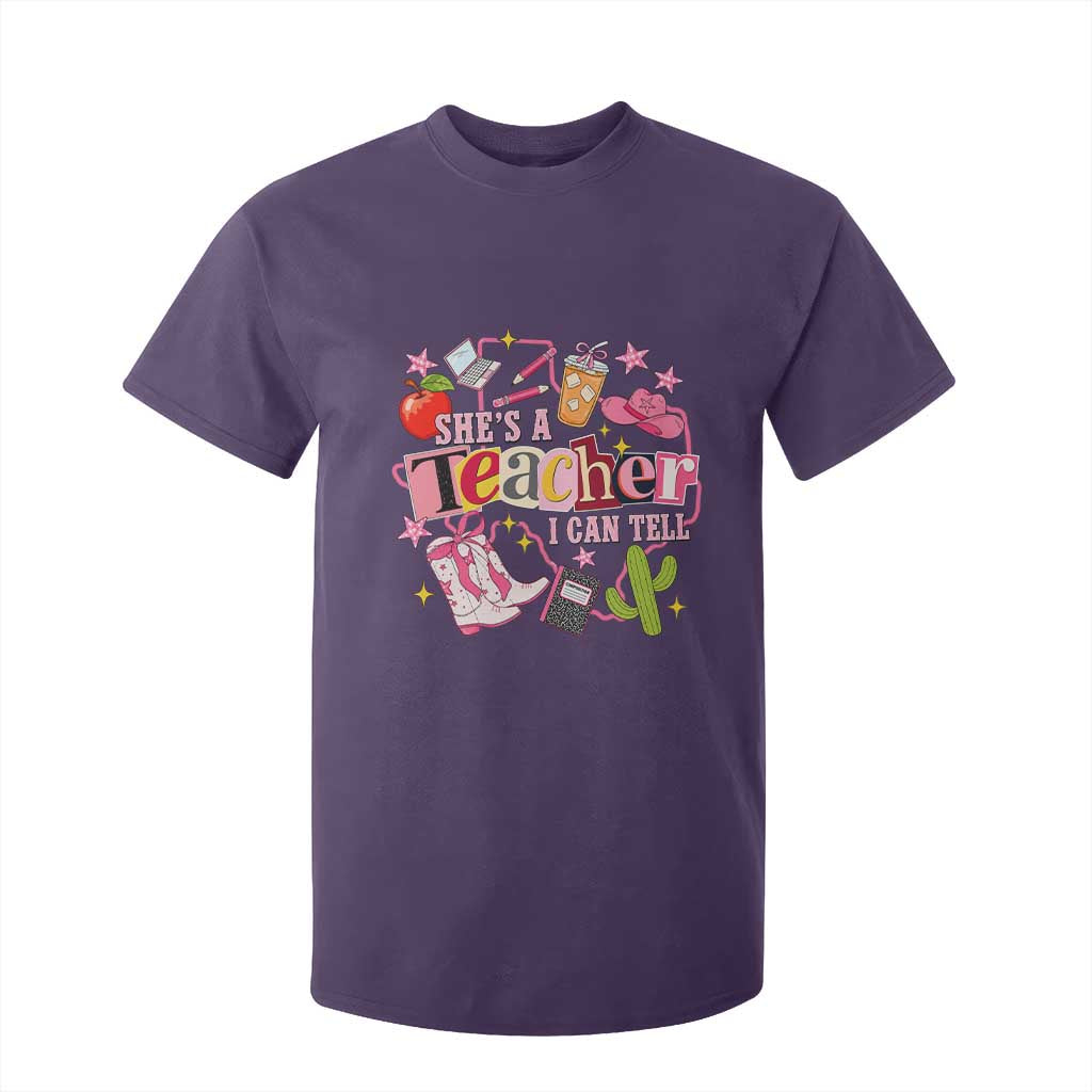 She is a Teacher I Can Tell School Aesthetic T Shirt For Kid Retro Groovy Western Cowgirl Texas