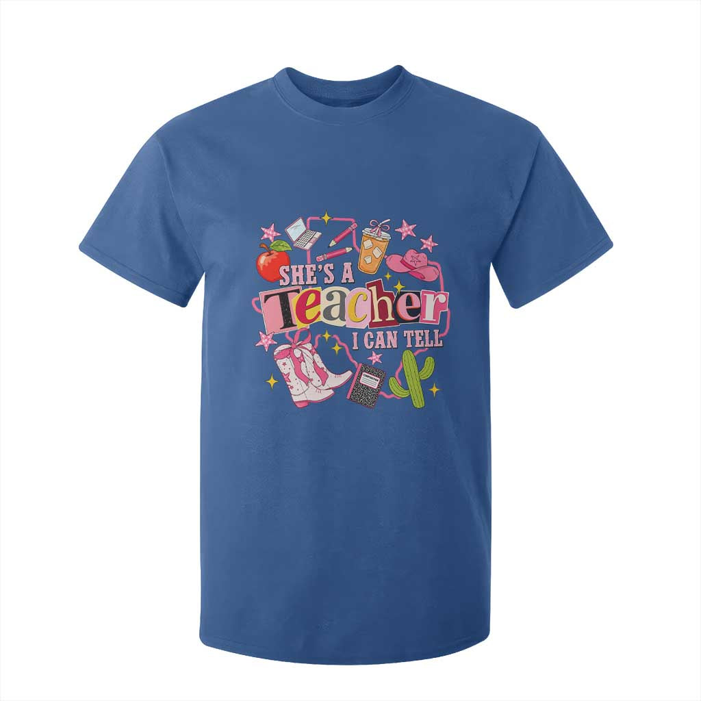 She is a Teacher I Can Tell School Aesthetic T Shirt For Kid Retro Groovy Western Cowgirl Texas