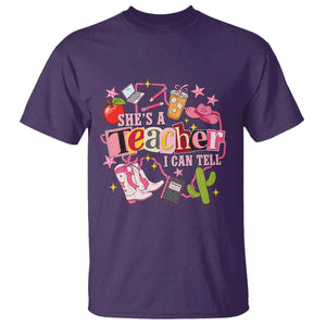 She is a Teacher I Can Tell School Aesthetic T Shirt Retro Groovy Western Cowgirl Texas