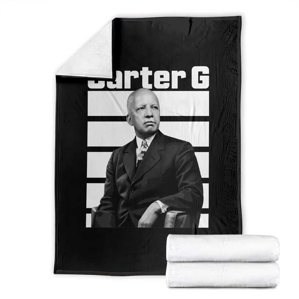 Inspiring Father of Black History Icon Portrait Throw Blanket Carter G Civil Rights Legacy Supporter TS02 Black Print Your Wear
