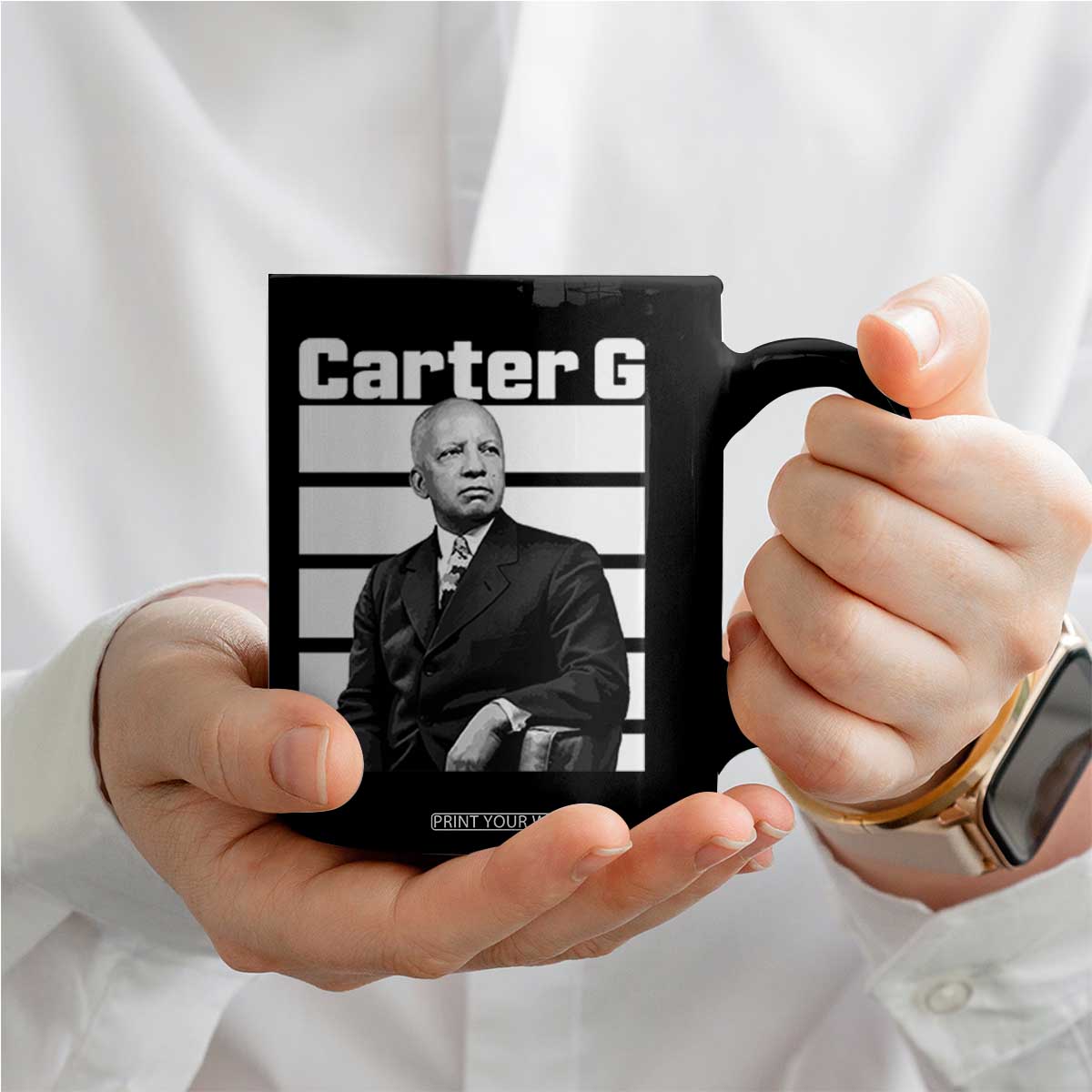 Inspiring Father of Black History Icon Portrait Coffee Mug Carter G Civil Rights Legacy Supporter