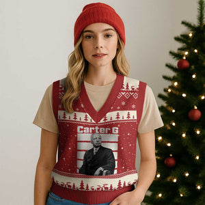 Inspiring Father of Black History Icon Portrait V-Neck Knit Sweater Vest Carter G Civil Rights Legacy Supporter