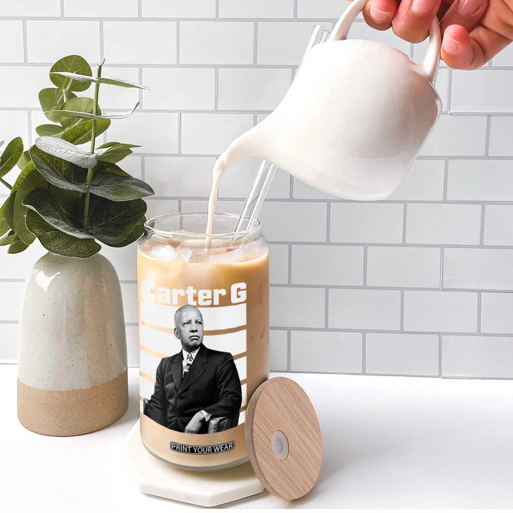 Inspiring Father of Black History Icon Portrait Glass Can Carter G Civil Rights Legacy Supporter