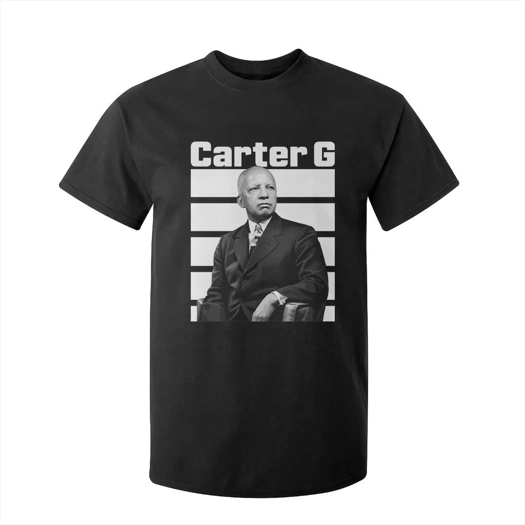 Inspiring Father of Black History Icon Portrait T Shirt For Kid Carter G Civil Rights Legacy Supporter