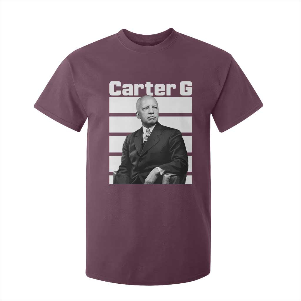 Inspiring Father of Black History Icon Portrait T Shirt For Kid Carter G Civil Rights Legacy Supporter