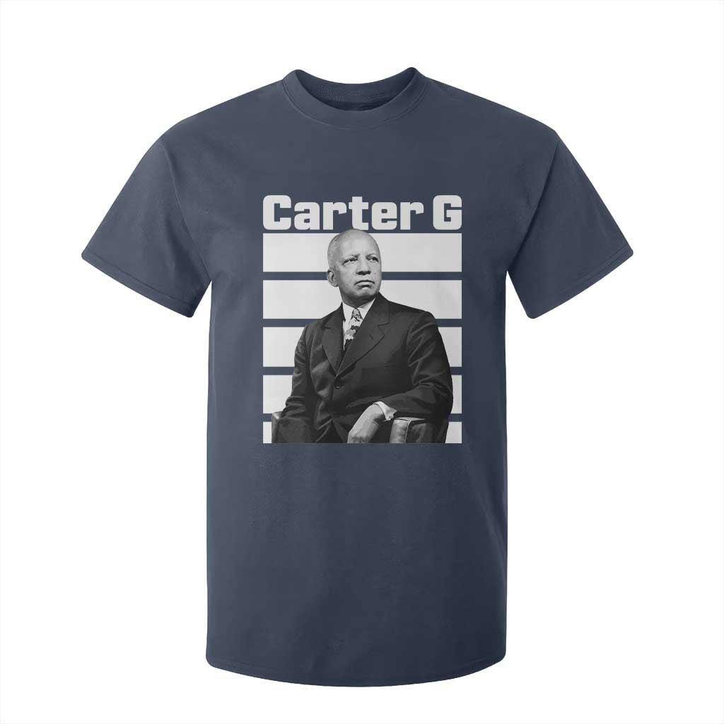 Inspiring Father of Black History Icon Portrait T Shirt For Kid Carter G Civil Rights Legacy Supporter