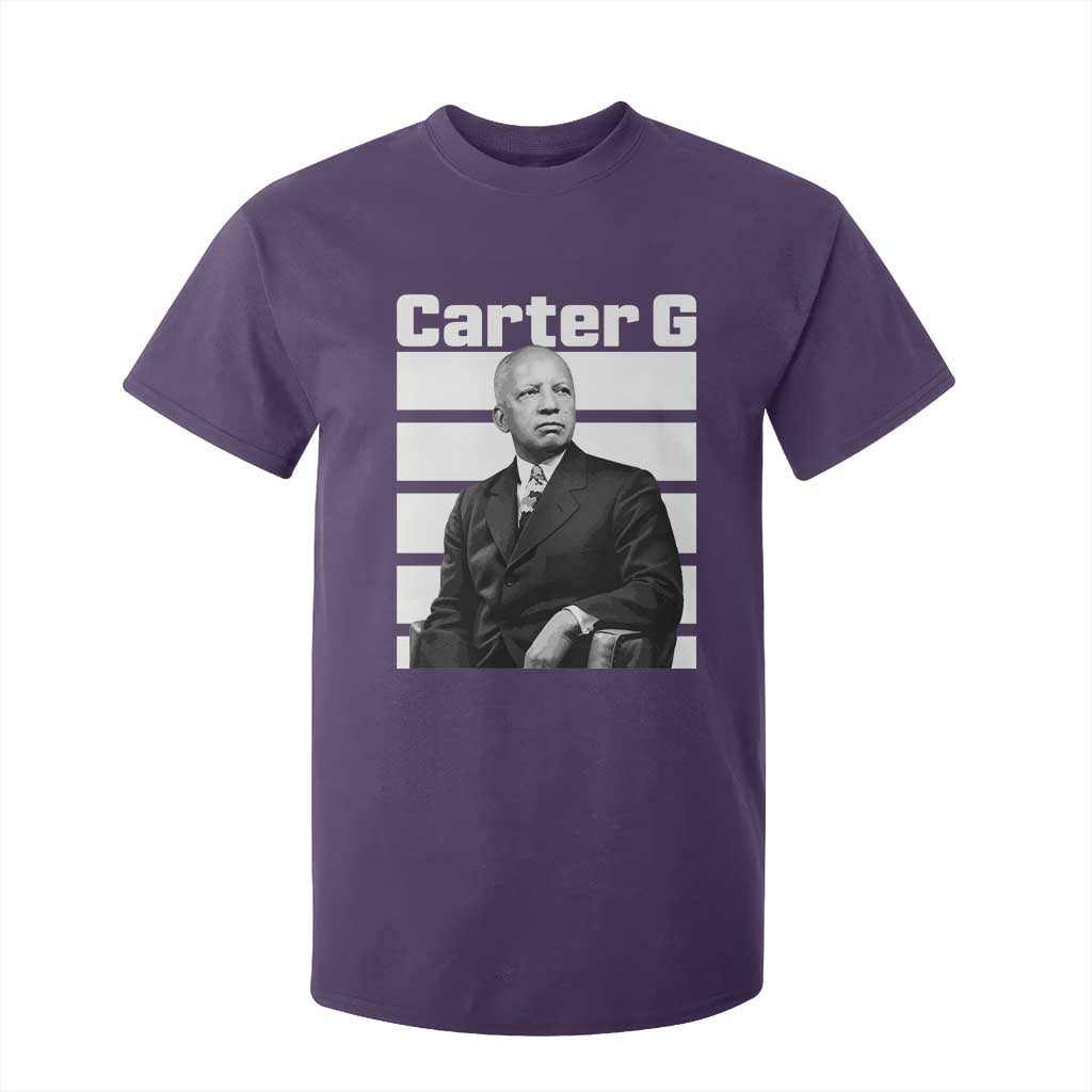Inspiring Father of Black History Icon Portrait T Shirt For Kid Carter G Civil Rights Legacy Supporter