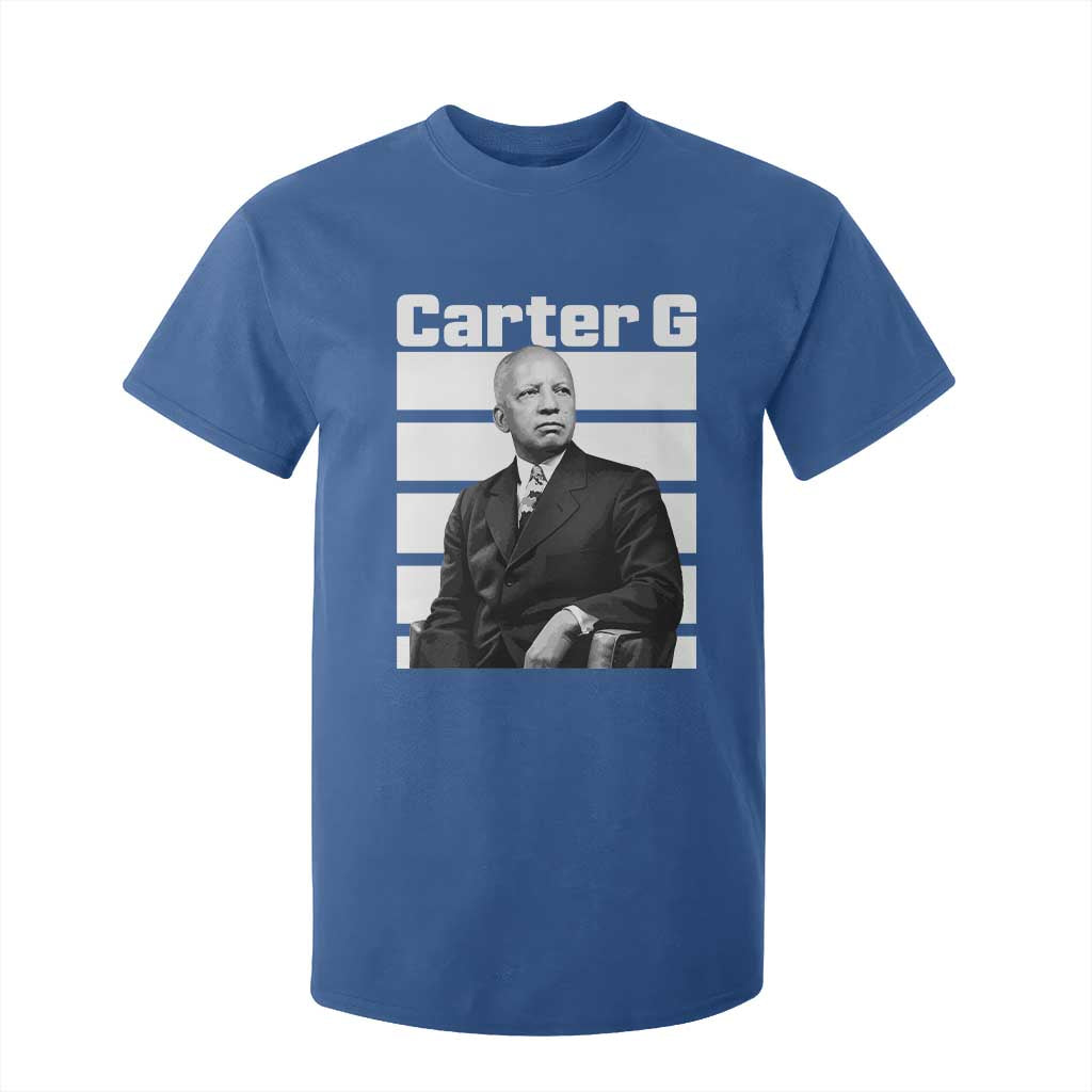 Inspiring Father of Black History Icon Portrait T Shirt For Kid Carter G Civil Rights Legacy Supporter