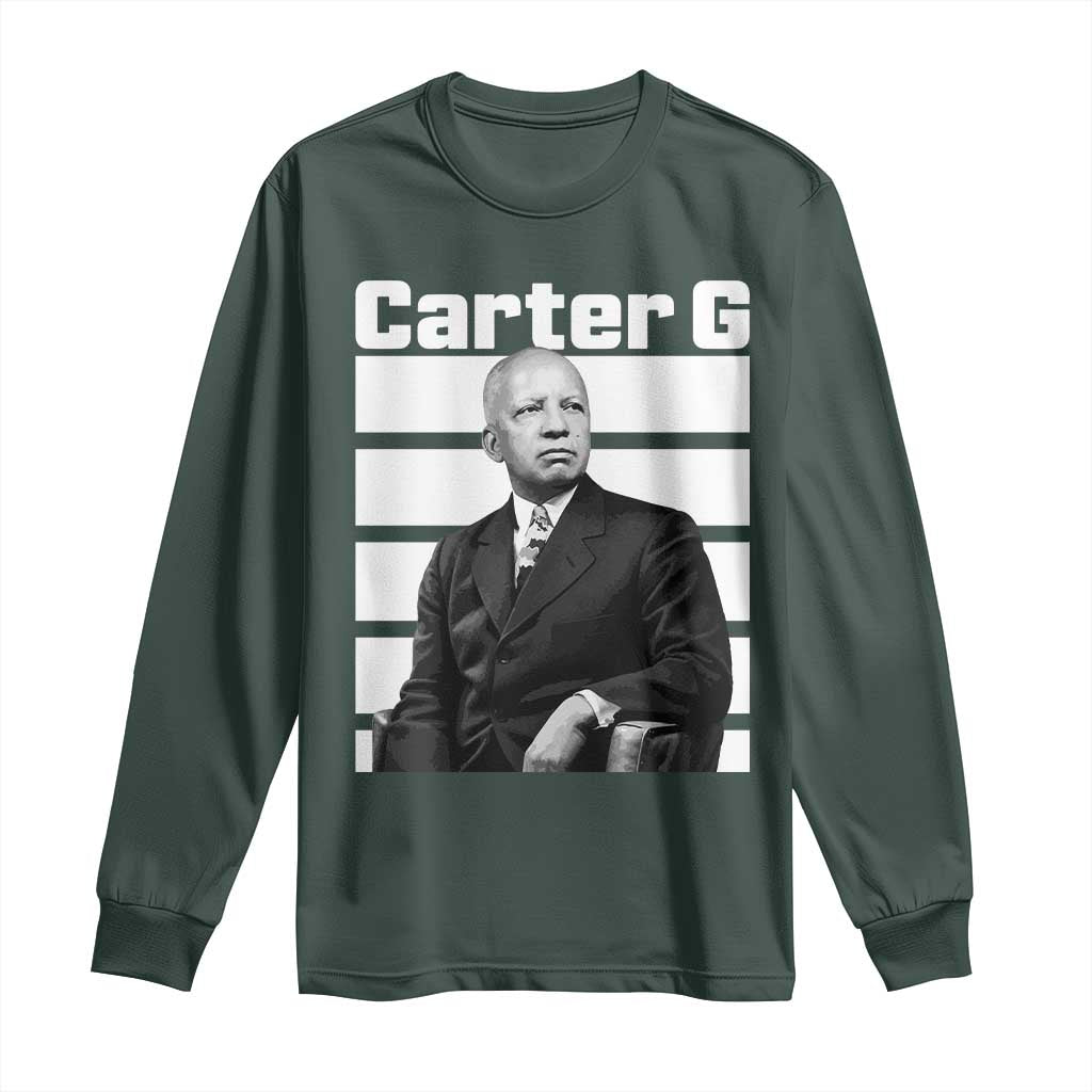 Inspiring Father of Black History Icon Portrait Long Sleeve Shirt Carter G Civil Rights Legacy Supporter