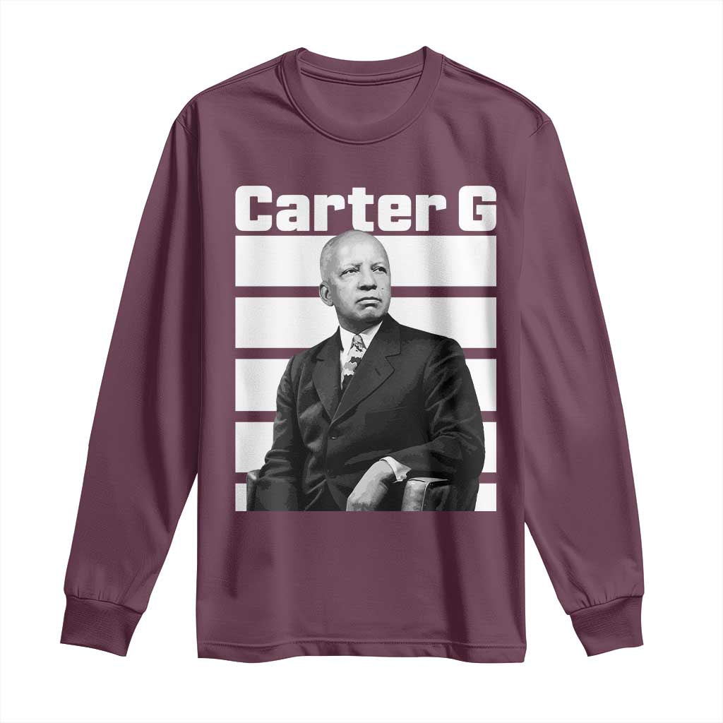 Inspiring Father of Black History Icon Portrait Long Sleeve Shirt Carter G Civil Rights Legacy Supporter