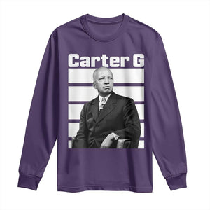Inspiring Father of Black History Icon Portrait Long Sleeve Shirt Carter G Civil Rights Legacy Supporter