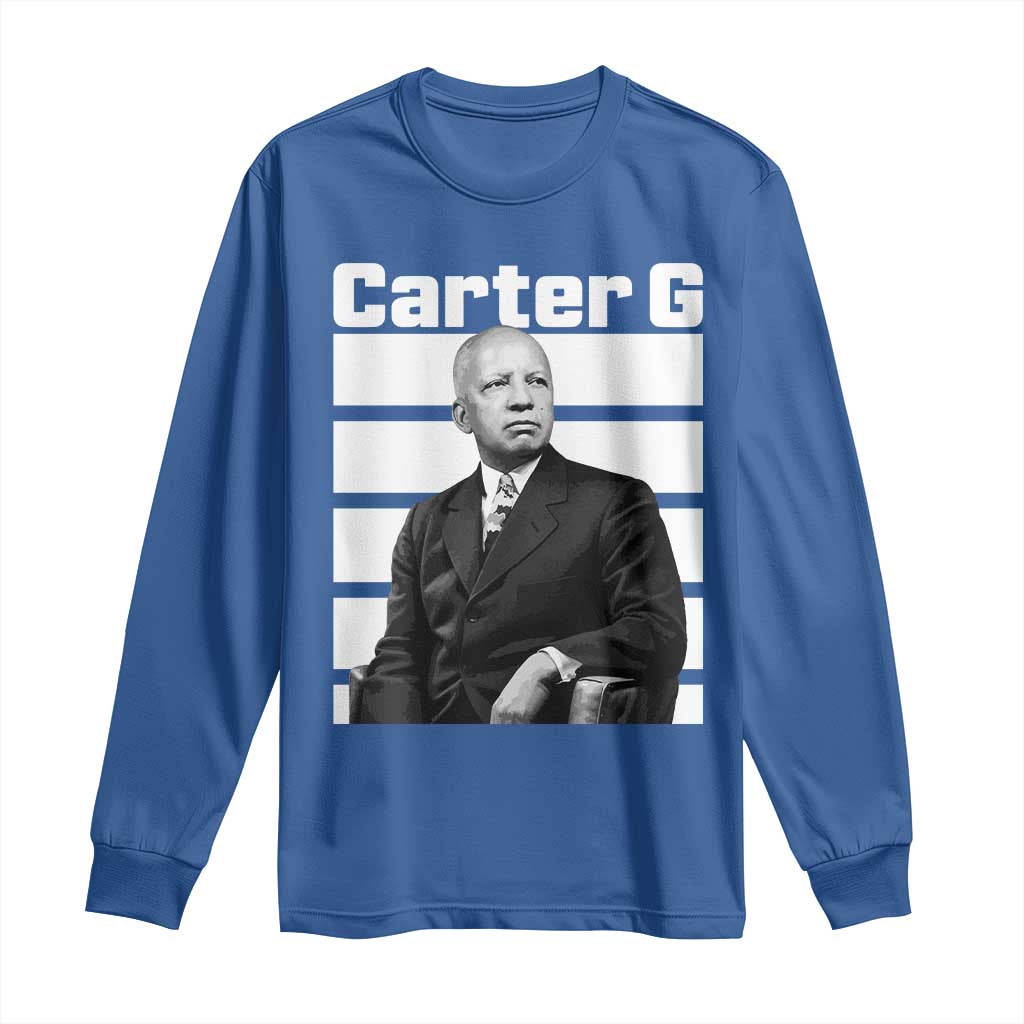 Inspiring Father of Black History Icon Portrait Long Sleeve Shirt Carter G Civil Rights Legacy Supporter