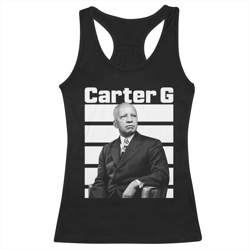 Inspiring Father of Black History Icon Portrait Racerback Tank Top Carter G Civil Rights Legacy Supporter TS02 Black Print Your Wear