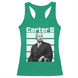 Inspiring Father of Black History Icon Portrait Racerback Tank Top Carter G Civil Rights Legacy Supporter