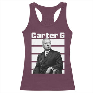 Inspiring Father of Black History Icon Portrait Racerback Tank Top Carter G Civil Rights Legacy Supporter