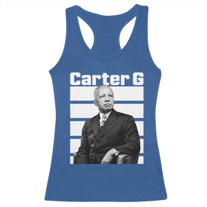 Inspiring Father of Black History Icon Portrait Racerback Tank Top Carter G Civil Rights Legacy Supporter