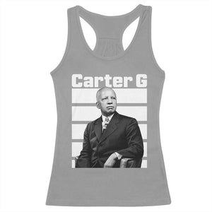 Inspiring Father of Black History Icon Portrait Racerback Tank Top Carter G Civil Rights Legacy Supporter