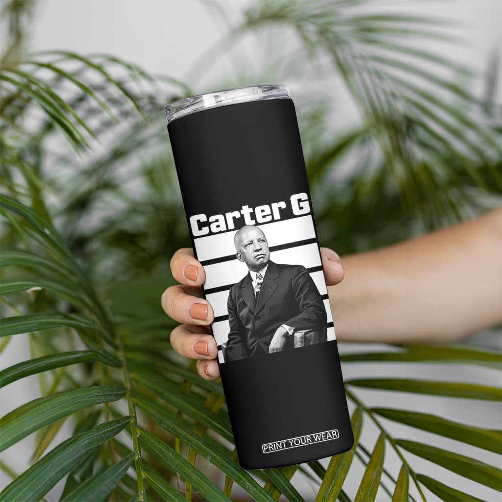 Inspiring Father of Black History Icon Portrait Skinny Tumbler Carter G Civil Rights Legacy Supporter