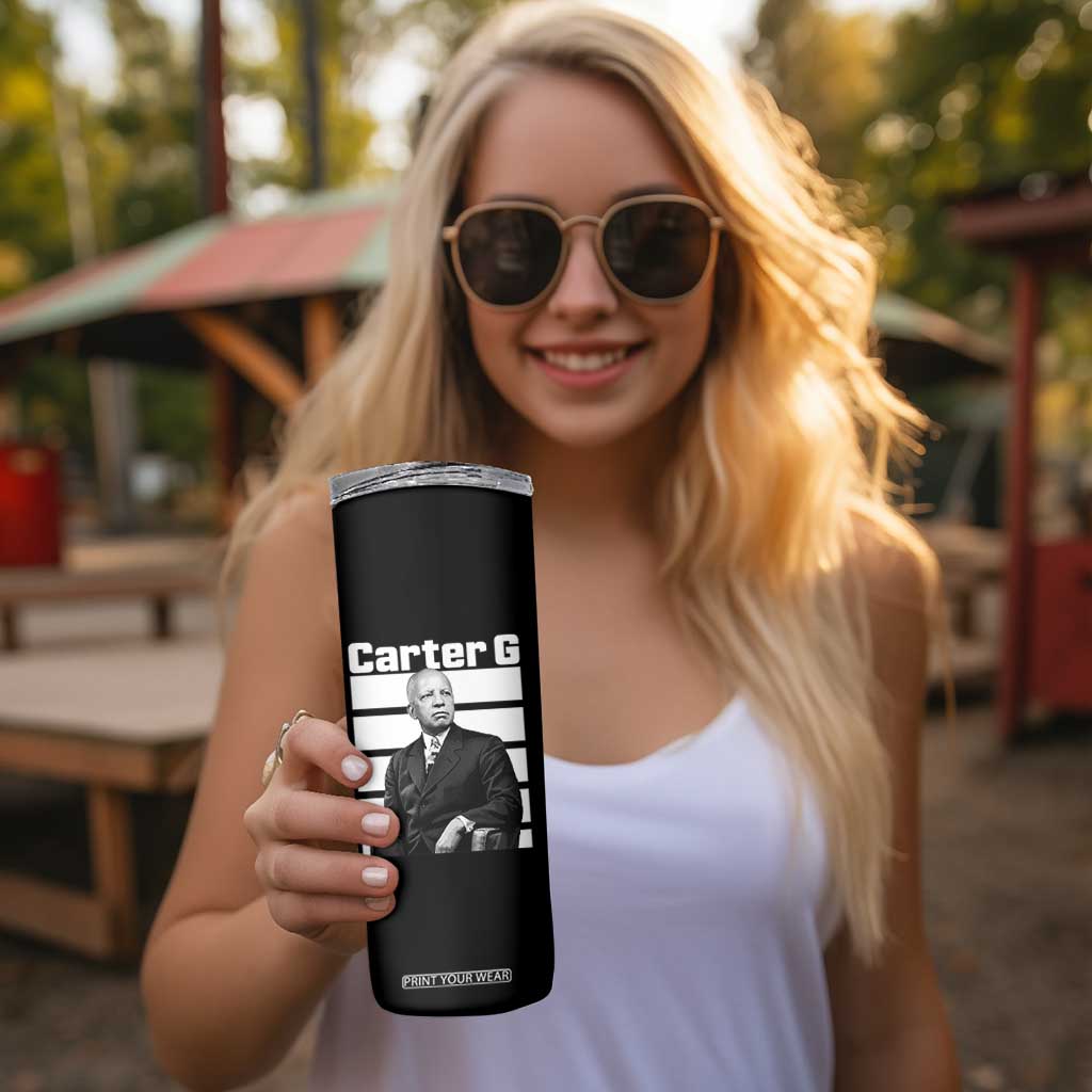 Inspiring Father of Black History Icon Portrait Skinny Tumbler Carter G Civil Rights Legacy Supporter