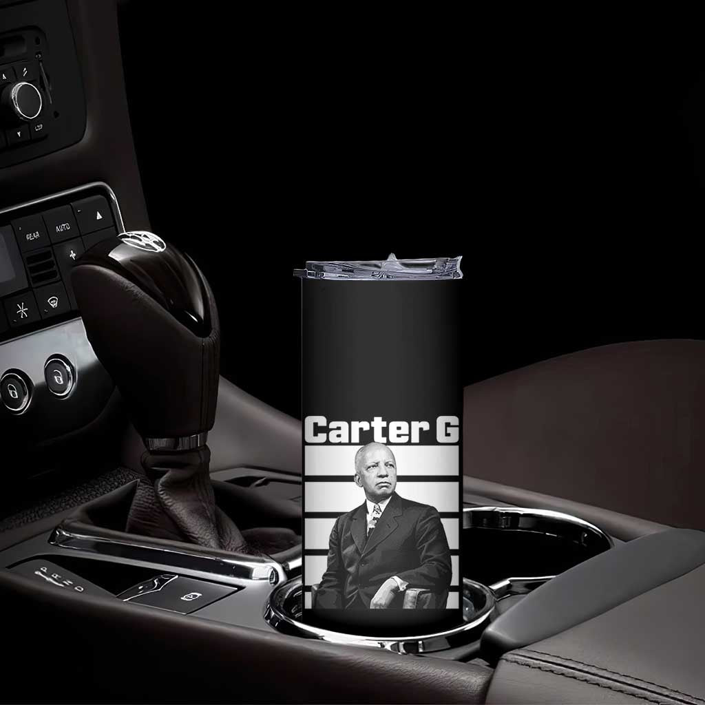 Inspiring Father of Black History Icon Portrait Skinny Tumbler Carter G Civil Rights Legacy Supporter