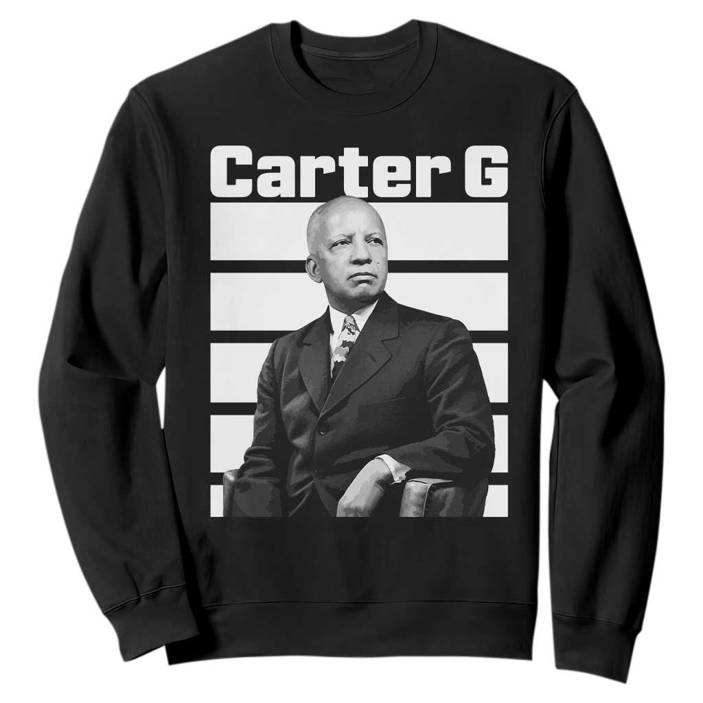 Inspiring Father of Black History Icon Portrait Sweatshirt Carter G Civil Rights Legacy Supporter