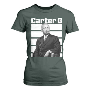 Inspiring Father of Black History Icon Portrait T Shirt For Women Carter G Civil Rights Legacy Supporter