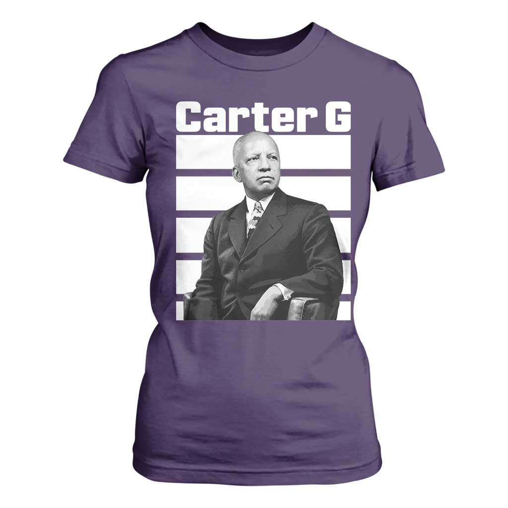 Inspiring Father of Black History Icon Portrait T Shirt For Women Carter G Civil Rights Legacy Supporter