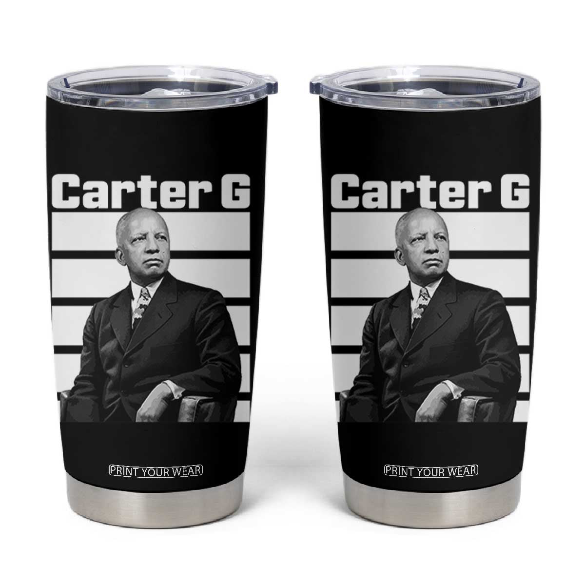 Inspiring Father of Black History Icon Portrait Tumbler Cup Carter G Civil Rights Legacy Supporter