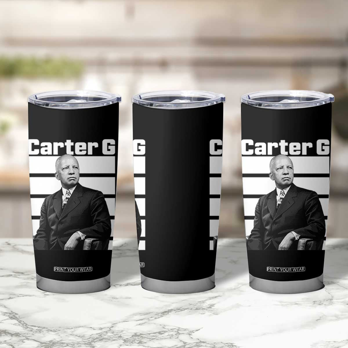 Inspiring Father of Black History Icon Portrait Tumbler Cup Carter G Civil Rights Legacy Supporter