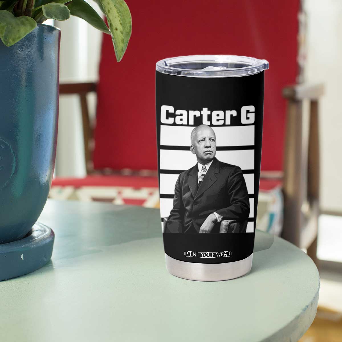 Inspiring Father of Black History Icon Portrait Tumbler Cup Carter G Civil Rights Legacy Supporter