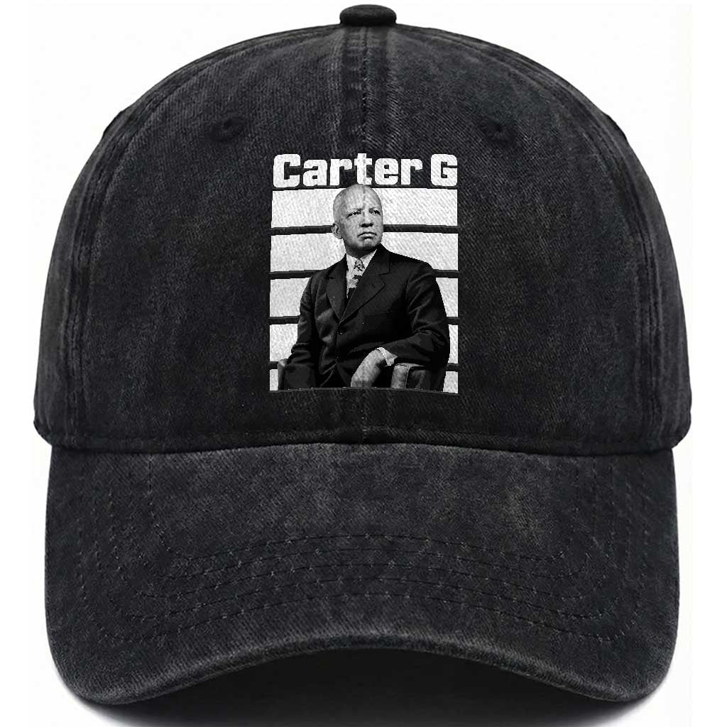 Inspiring Father of Black History Icon Portrait Washed Cotton Baseball Cap Carter G Civil Rights Legacy Supporter TS02 Print Your Wear