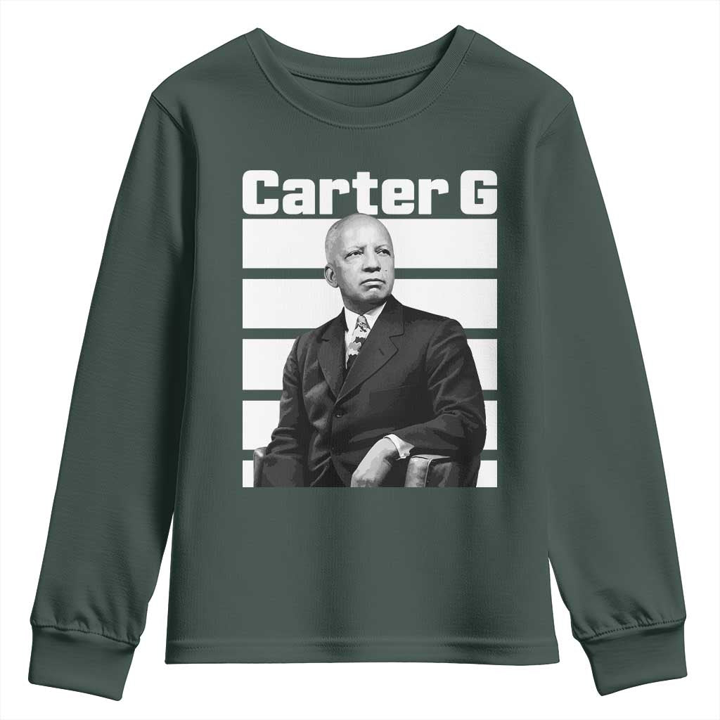 Inspiring Father of Black History Icon Portrait Youth Sweatshirt Carter G Civil Rights Legacy Supporter