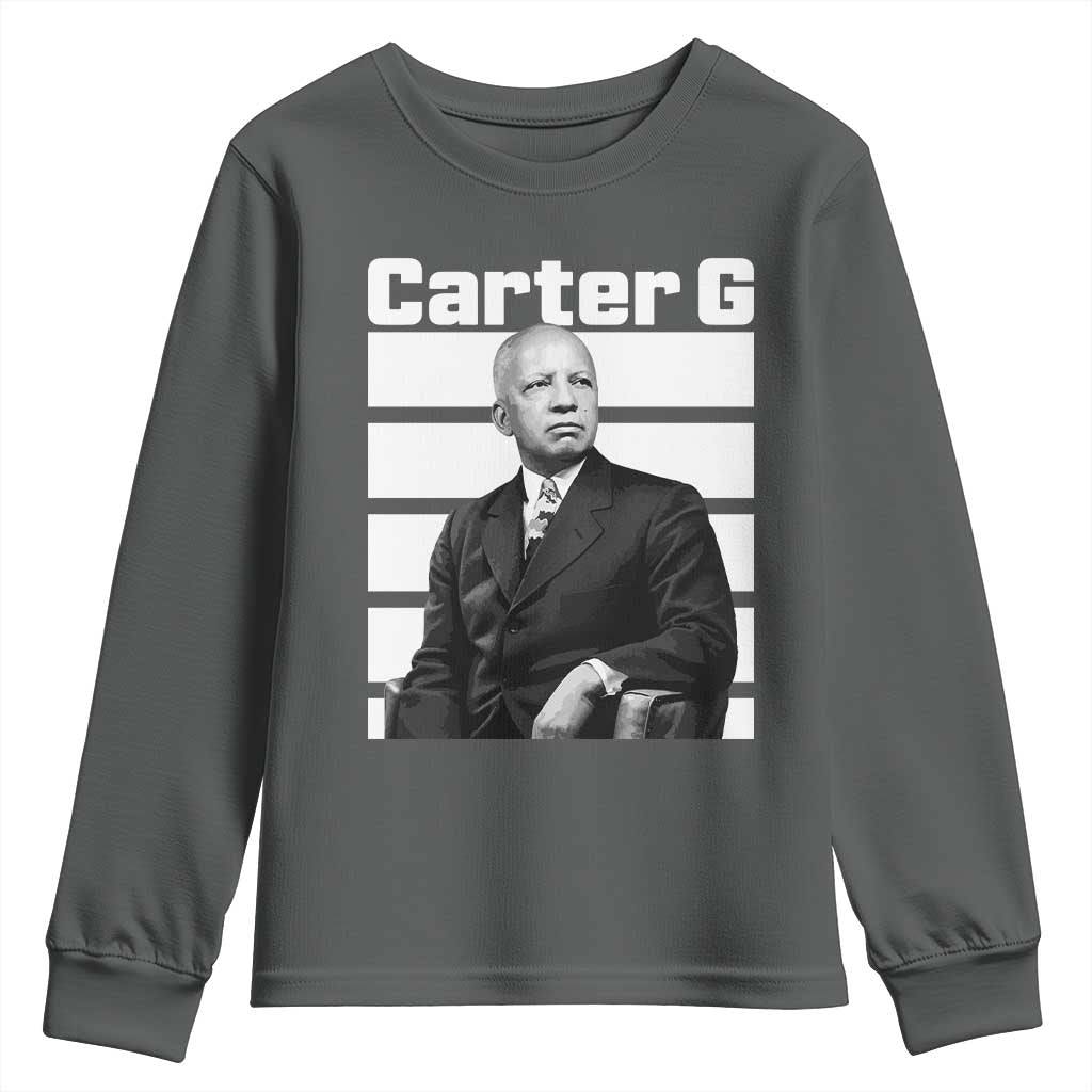 Inspiring Father of Black History Icon Portrait Youth Sweatshirt Carter G Civil Rights Legacy Supporter